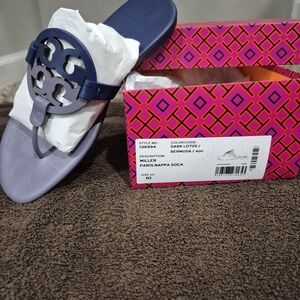 Tory Burch Dark Purple Miller Sandals